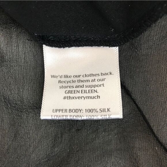 EILEEN FISHER Black Sheer Silk Long Sleeve Tunic Top Jersey Classic Size‎ Small - Picture 7 of 11